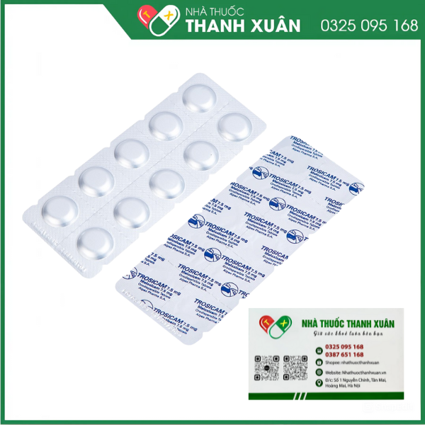 Thuốc Trosicam 7.5 kháng viêm, giảm đau cơ xương khớp
